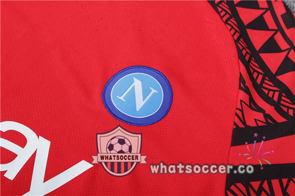 SSC Napoli Training T-Shirts + Shorts Red 2023-2024