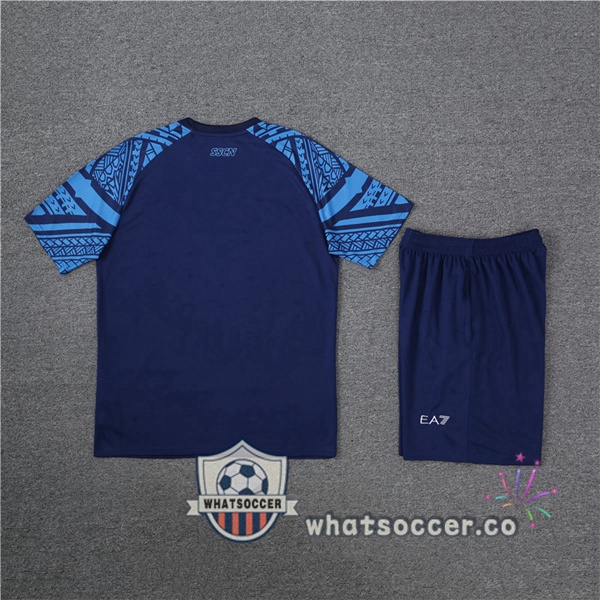 SSC Napoli Training T-Shirts + Shorts Blue Royal 2023-2024
