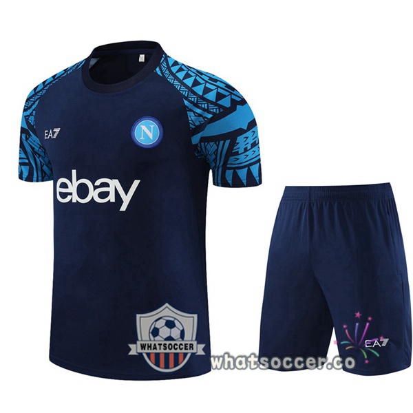 SSC Napoli Training T-Shirts + Shorts Blue Royal 2023-2024
