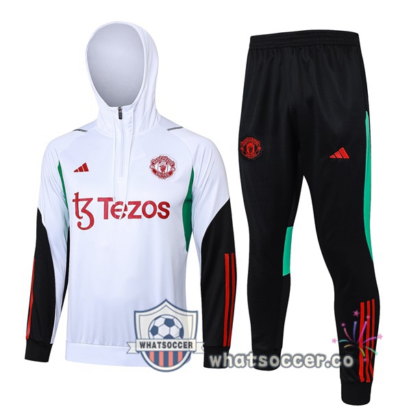 Tracksuit - Hooded Sweatshirt Manchester United White 2024-2025