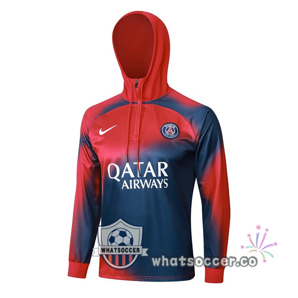 Hooded Sweatshirt Paris PSG Red Blue 2024-2025