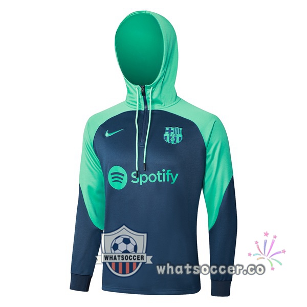 Hooded Sweatshirt FC Barcelona Green Blue 2024-2025