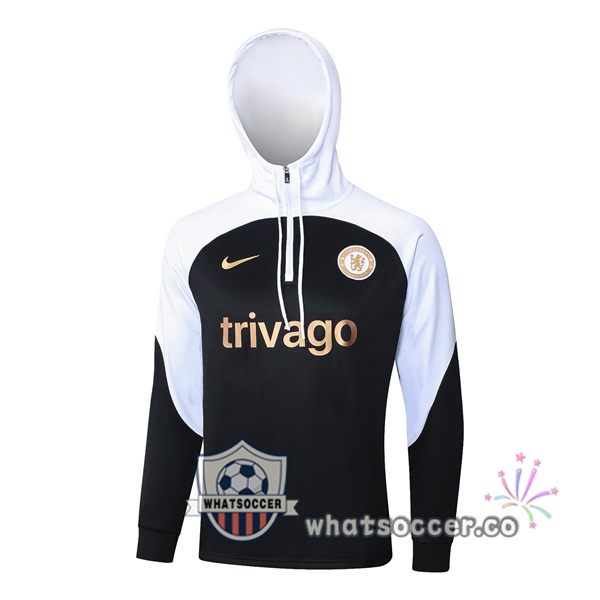 Hooded Sweatshirt FC Chelsea Black White 2024-2025