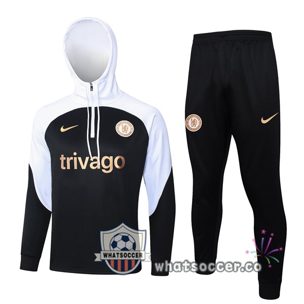 Tracksuit - Hooded Sweatshirt FC Chelsea Black White 2024-2025