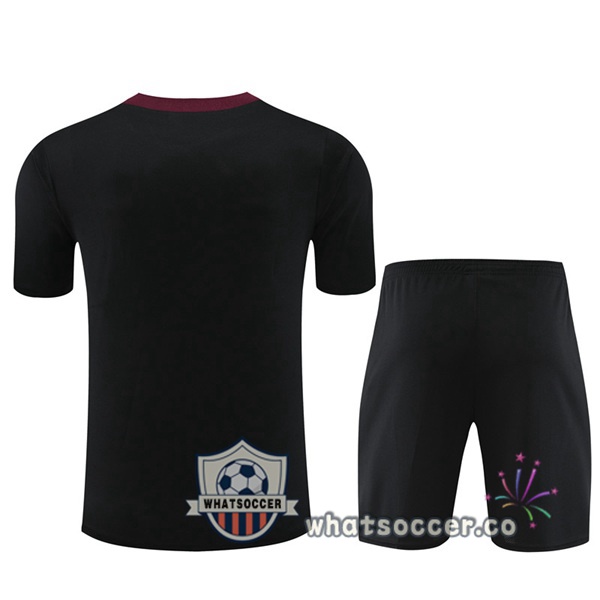Paris PSG Training T-Shirts + Shorts Black 2024-2025