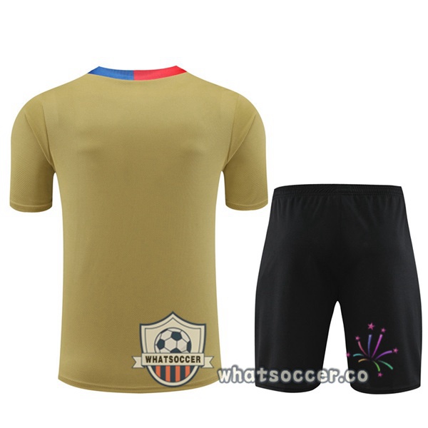 FC Barcelona Training T-Shirts + Shorts Yellow 2024-2025