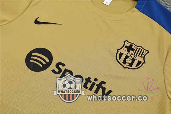 FC Barcelona Training T-Shirts + Shorts Yellow 2024-2025