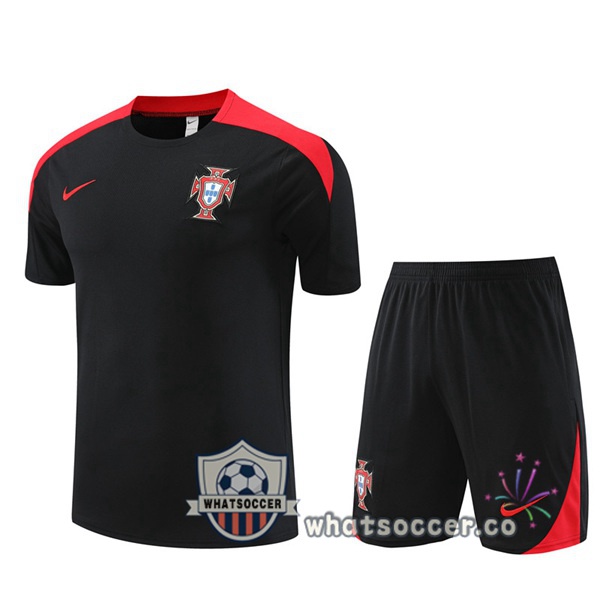 Portugal Training T-Shirts + Shorts Black 2024-2025