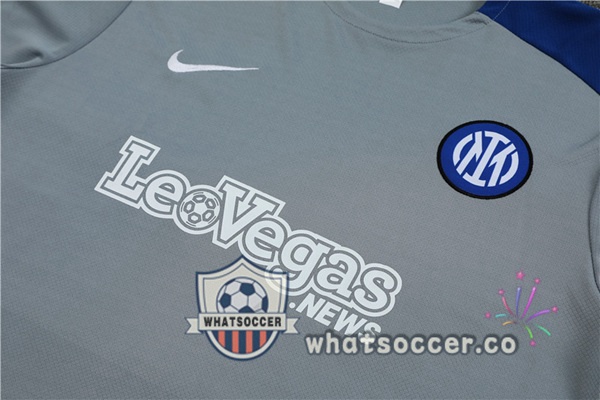 Inter Milan Training T-Shirts + Shorts Gray 2024-2025