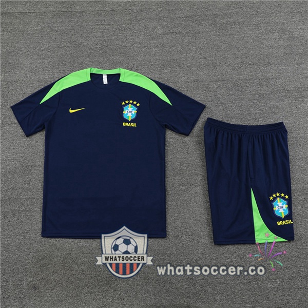 Brazil Training T-Shirts + Shorts Blue Royal 2024-2025