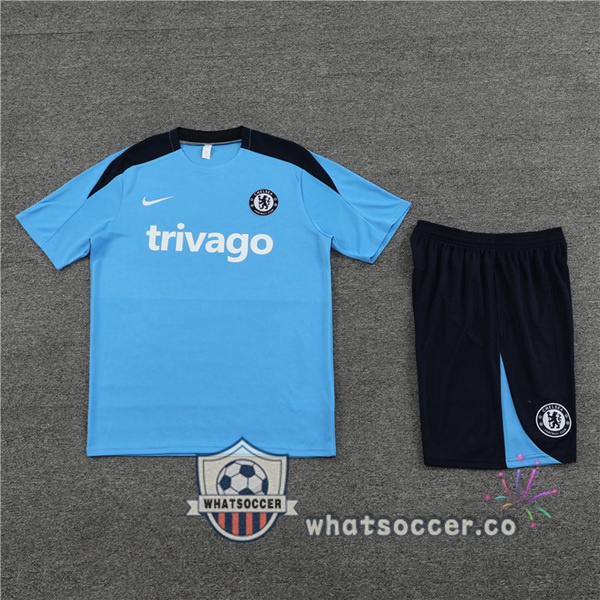 FC Chelsea Training T-Shirts + Shorts Blue 2024-2025