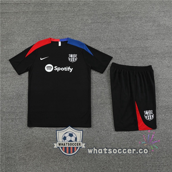 FC Barcelona Training T-Shirts + Shorts Black 2024-2025