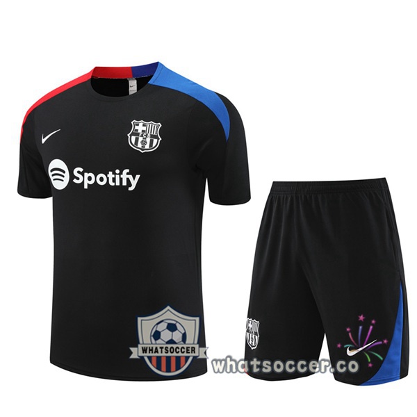 FC Barcelona Training T-Shirts + Shorts Black 2024-2025