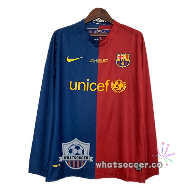 FC Barcelona Champions League Retro Home Long Sleeve Red Blue 2008-2009