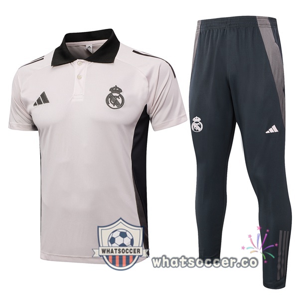 Training Polo Real Madrid + Pants Gray 2024-2025