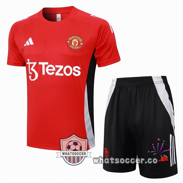 Manchester United Training T-Shirts + Shorts Red 2024-2025