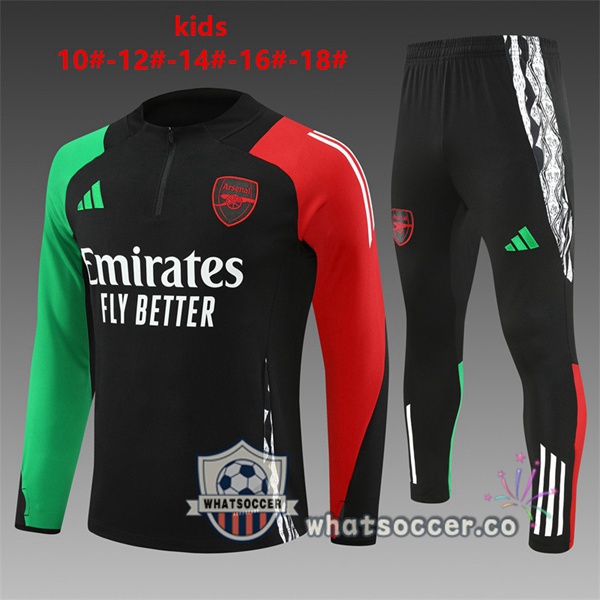 Tracksuit Arsenal Kids Black Green Red 2024-2025
