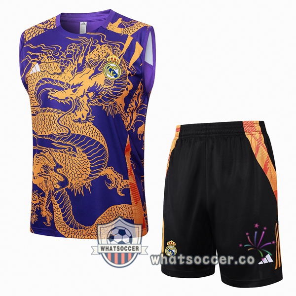 Real Madrid Soccer Vest + Shorts Purple 2024-2025