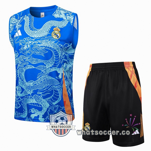 Real Madrid Soccer Vest + Shorts Blue 2024-2025