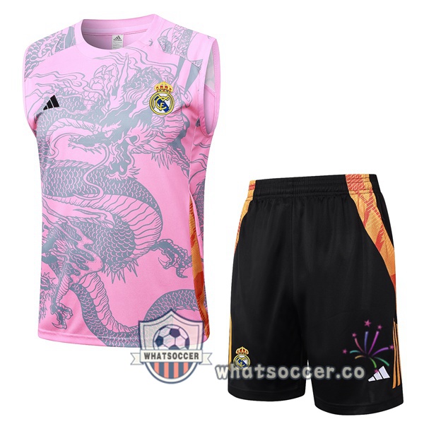 Real Madrid Soccer Vest + Shorts Rose 2024-2025