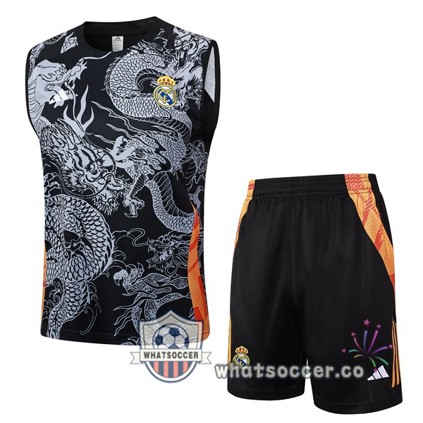 Real Madrid Soccer Vest + Shorts Black 2024-2025