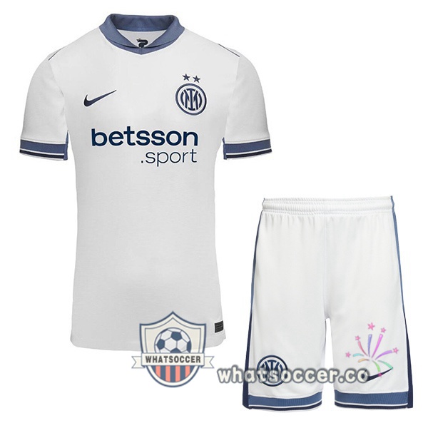 Inter Milan Kids Away Soccer Jerseys White 2024-2025