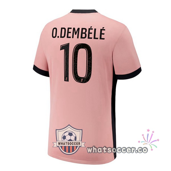 Paris PSG (O.Dembélé 10) Third Soccer Jerseys Rose 2024-2025