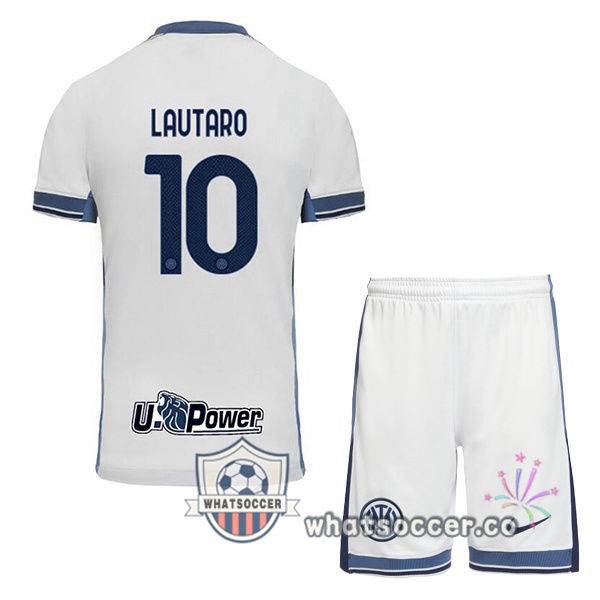 Inter Milan (LAUTARO 10) Kids Away Soccer Jerseys White 2024-2025