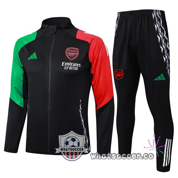 Training Jacket Arsenal Black Red Green 2024-2025