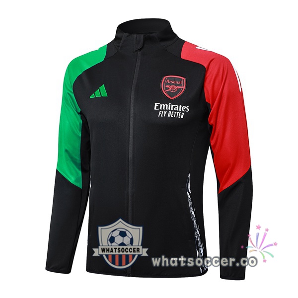 Soccer Jacket Arsenal Black Red Green 2024-2025