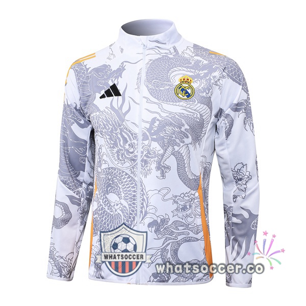 Soccer Jacket Real Madrid White 2024-2025