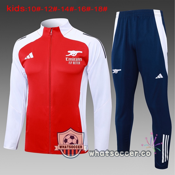 Training Jacket Arsenal Kids Red White 2024-2025