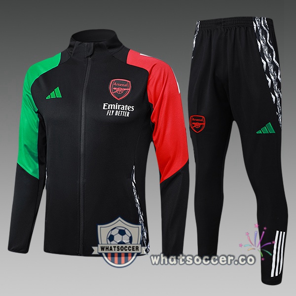 Training Jacket Arsenal Kids Red Black Green 2024-2025