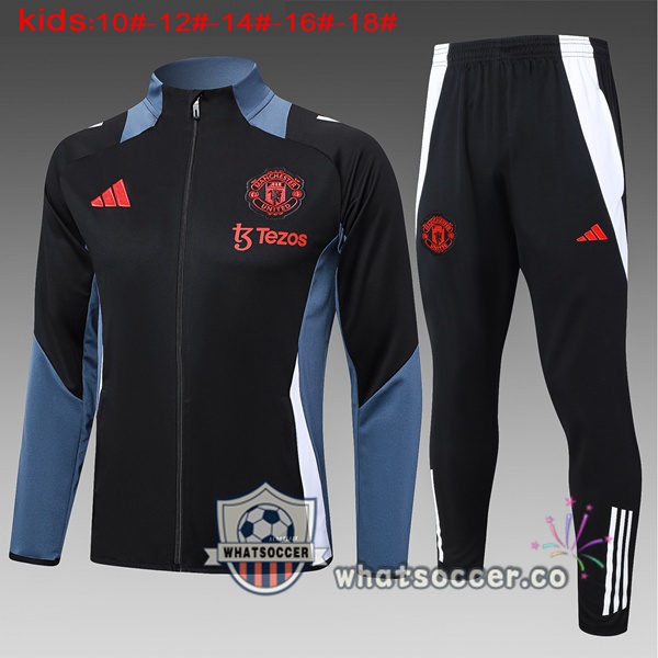 Training Jacket Manchester United Kids Black 2024-2025