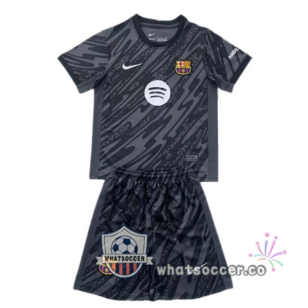 FC Barcelona Kids Goalkeeper Soccer Jerseys Black 2024-2025