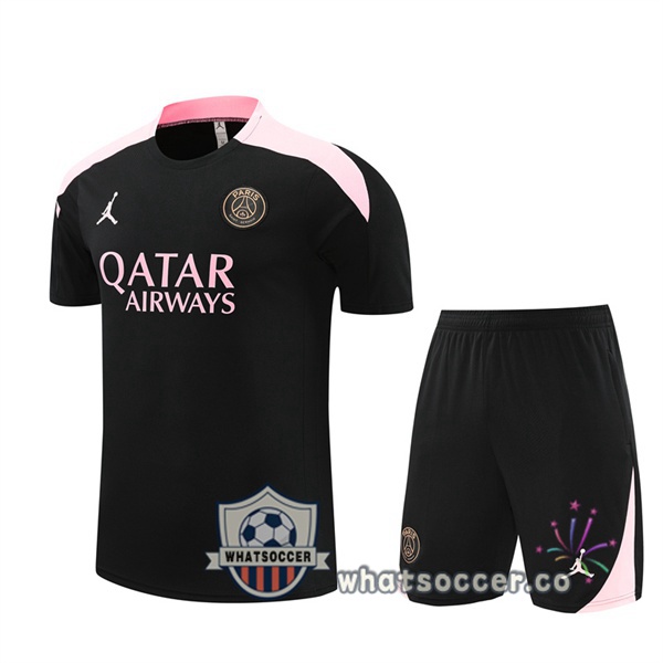 Paris PSG Training T-Shirts + Shorts Black 2024-2025
