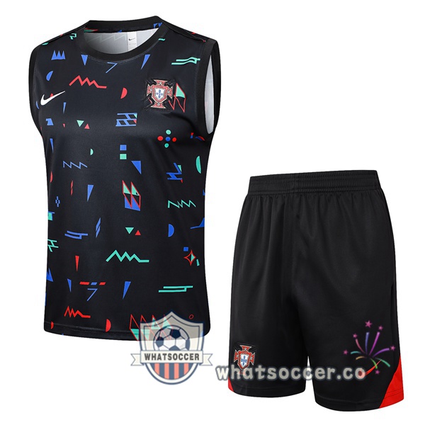Portugal Soccer Vest + Shorts Black 2024-2025