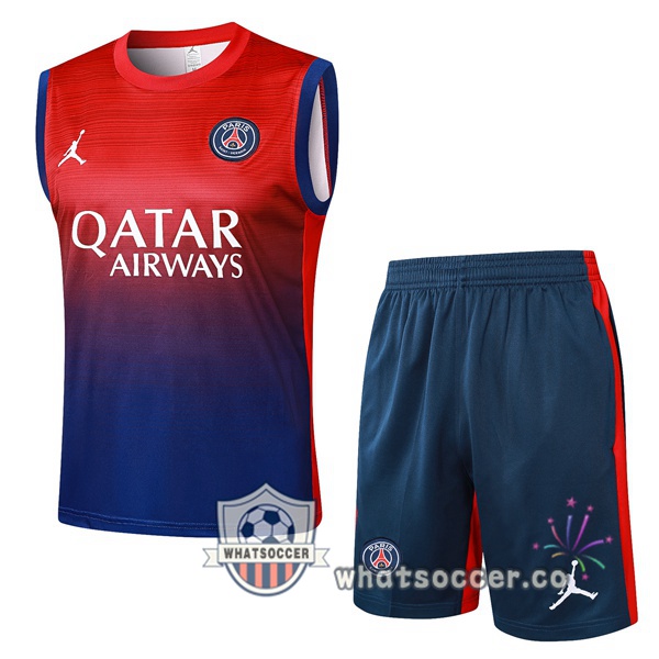 Paris PSG Soccer Vest + Shorts Red Blue Royal 2024-2025