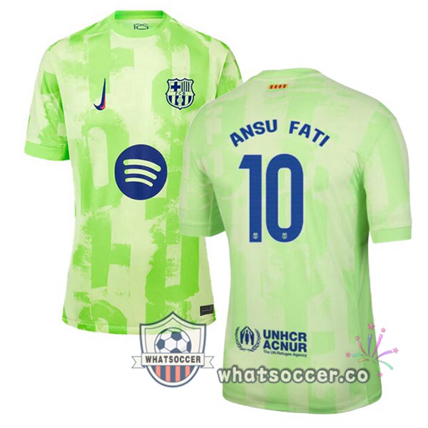 FC Barcelona (ANSU FATI 10) Third Soccer Jerseys Green 2024-2025