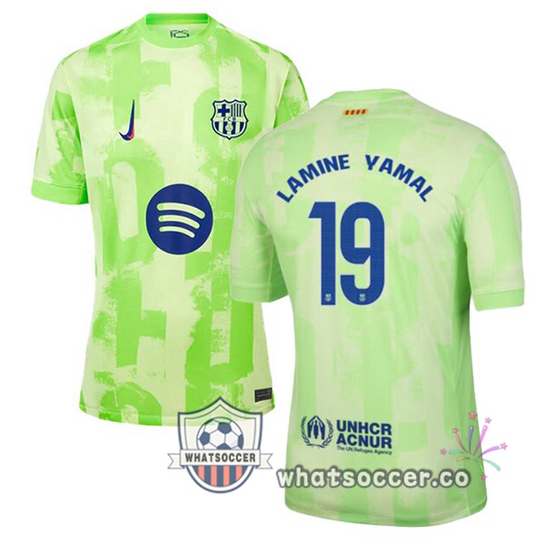 FC Barcelona (LAMINE YAMAL 19) Third Soccer Jerseys Green 2024-2025