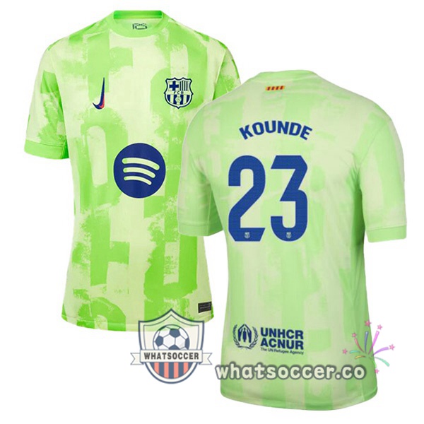 FC Barcelona (KOUNDE 23) Third Soccer Jerseys Green 2024-2025