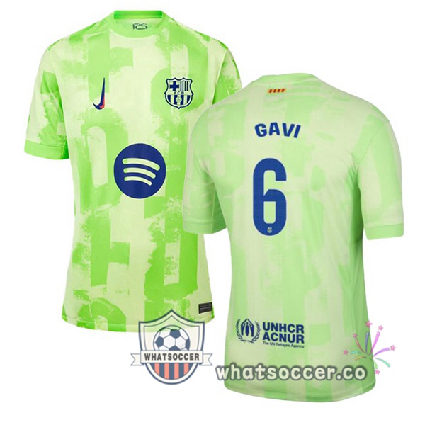 FC Barcelona (GAVI 6) Third Soccer Jerseys Green 2024-2025