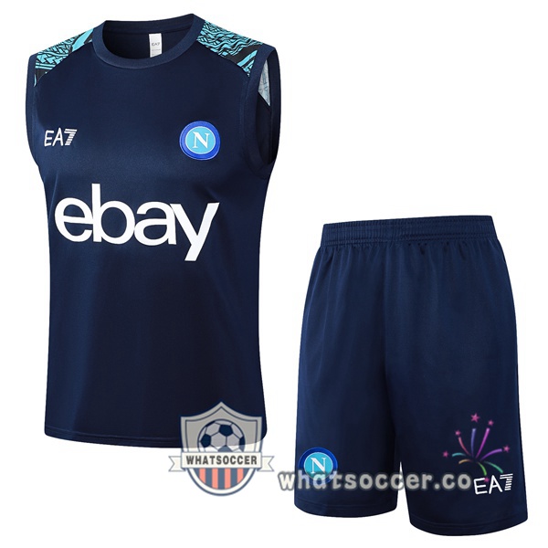 SSC Napoli Soccer Vest + Shorts Blue Royal 2024-2025
