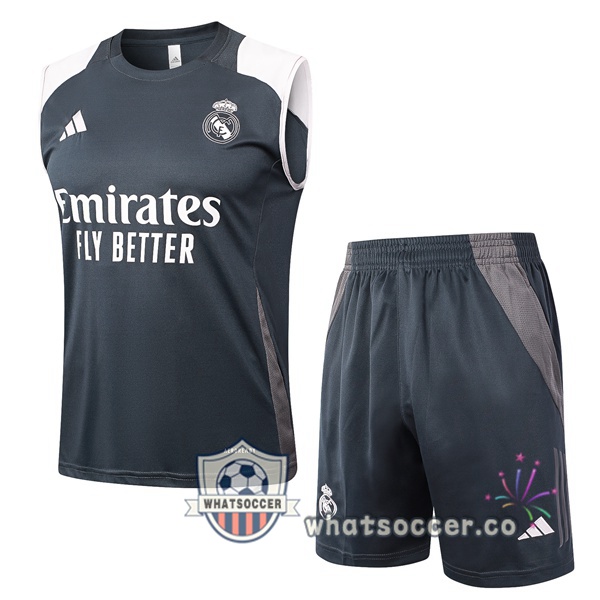 Real Madrid Soccer Vest + Shorts Gray 2024-2025