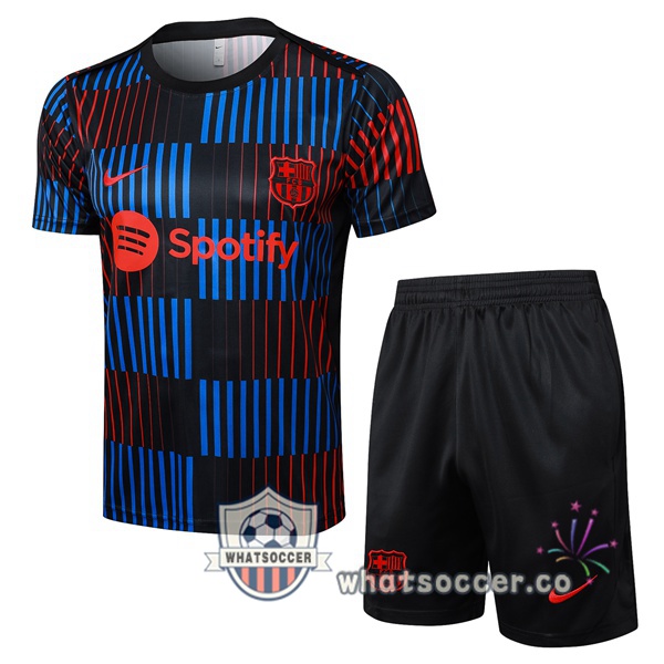 FC Barcelona Training T-Shirts + Shorts Red Blue Black 2024-2025
