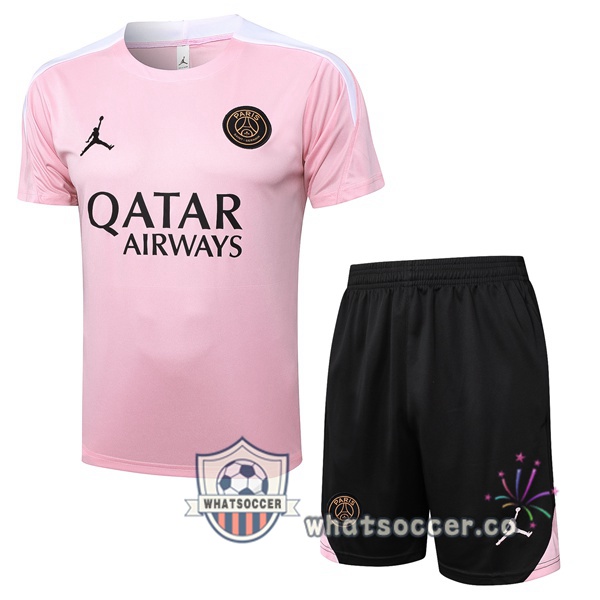 Paris PSG Training T-Shirts + Shorts Rose 2024-2025