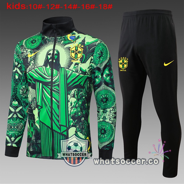 Training Jacket Brazil Kids Green 2024-2025