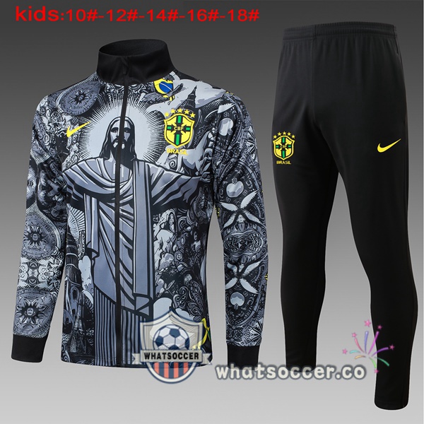Training Jacket Brazil Kids Black 2024-2025