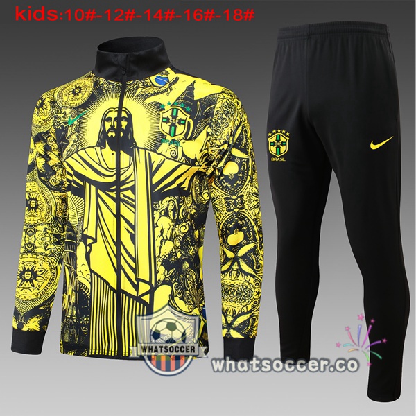 Training Jacket Brazil Kids Yellow 2024-2025