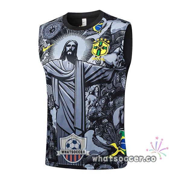 Brazil Soccer Vest Black 2024-2025